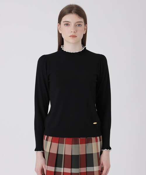 BLUE LABEL CRESTBRIDGE(ブルーレーベルクレストブリッジ)の「フリルディテールニットプルオーバー(ニット/セーター・レディース・ワイン/グレー系その他/オフホワイト/ブラック・38)」の16枚目の写真