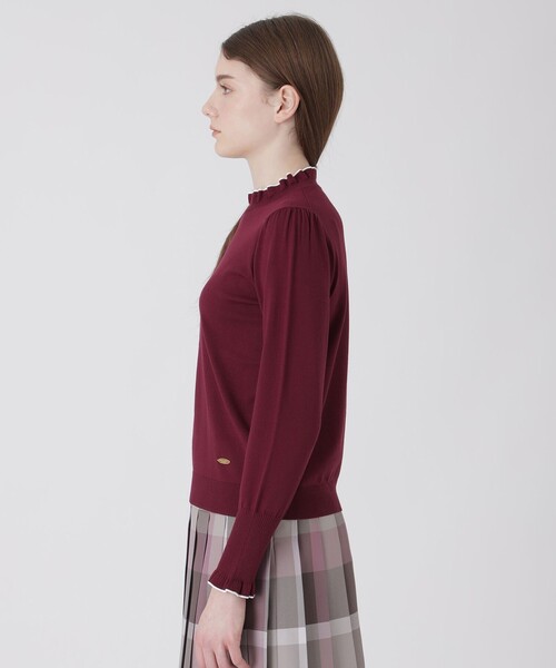 BLUE LABEL CRESTBRIDGE(ブルーレーベルクレストブリッジ)の「フリルディテールニットプルオーバー(ニット/セーター・レディース・ワイン/グレー系その他/オフホワイト/ブラック・38)」の12枚目の写真