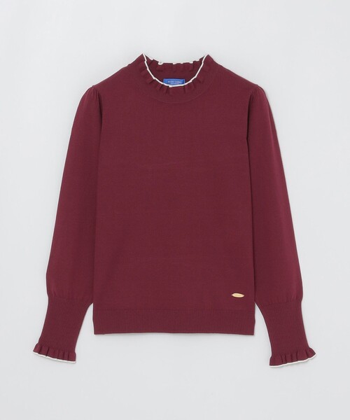 BLUE LABEL CRESTBRIDGE(ブルーレーベルクレストブリッジ)の「フリルディテールニットプルオーバー(ニット/セーター・レディース・ワイン/グレー系その他/オフホワイト/ブラック・38)」の7枚目の写真