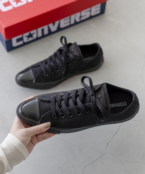 CONVERSE(コンバース)の「CONVERSE コンバース ALL STAR POINTEDTOE OX オールスター ポインテッドトゥ ローカット スニーカー(スニーカー・レディース・レッド/ブラック×ブラック/ブラック/ホワイト・23.0cm/23.5cm/24.0cm/24.5cm/25.0cm)」の1枚目の写真