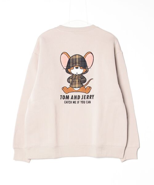 Tom&Jerry(トムアンドジェリー)の「【TOM & JERRY/トムとジェリー】キャラクターアップリケクルーネックスウェット(裏起毛) ユニセックス(スウェット・レディース・オフホワイト/スミクロ/グレイッシュベージュ/オートミール/ブラック/サックスブルー・LARGE/MEDIUM)」の7枚目の写真
