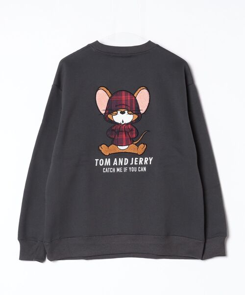Tom&Jerry(トムアンドジェリー)の「【TOM & JERRY/トムとジェリー】キャラクターアップリケクルーネックスウェット(裏起毛) ユニセックス(スウェット・レディース・オフホワイト/スミクロ/グレイッシュベージュ/オートミール/ブラック/サックスブルー・LARGE/MEDIUM)」の9枚目の写真