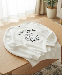 【TOM & JERRY/トムとジェリー】キャラクターアップリケクルーネックスウェット(裏起毛) ユニセックス
