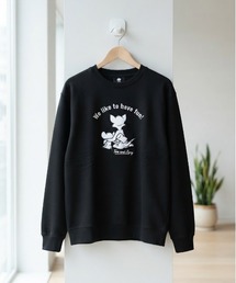 【TOM & JERRY/トムとジェリー】キャラクターアップリケクルーネックスウェット(裏起毛) ユニセックス