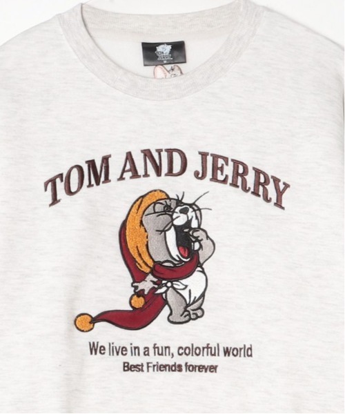 Tom&Jerry(トムアンドジェリー)の「【TOM & JERRY/トムとジェリー】キャラクターアップリケクルーネックスウェット(裏起毛) ユニセックス(スウェット・レディース・オフホワイト/スミクロ/グレイッシュベージュ/オートミール/ブラック/サックスブルー・LARGE/MEDIUM)」の17枚目の写真