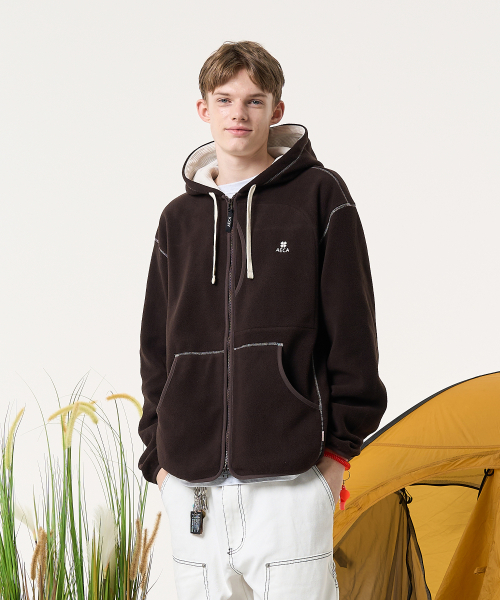 AECA（エイカ）の「AECA EVERLIGHT FLEECE ZIP UP HOODIE-BROWN（その他アウター・レディース・その他・S/M/L）」の2枚目の写真