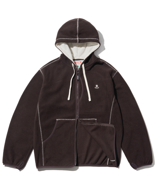 AECA（エイカ）の「AECA EVERLIGHT FLEECE ZIP UP HOODIE-BROWN（その他アウター・レディース・その他・S/M/L）」の5枚目の写真