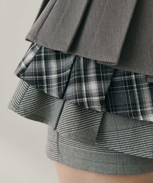 Belle Charme(ベルシャルム)の「【Belle Charme】Mix Check Pleats Skirt(スカート・レディース・ブラック/グレー/ベージュ・FREE)」の13枚目の写真