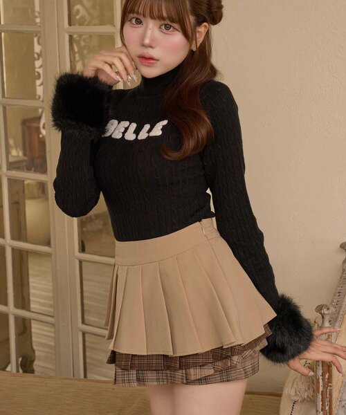 Belle Charme(ベルシャルム)の「【Belle Charme】Mix Check Pleats Skirt(スカート・レディース・ブラック/グレー/ベージュ・FREE)」の22枚目の写真