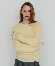 MINK FINISH CREW-NECK KNIT TOP/ミンクフィニッシュクルーネックニット