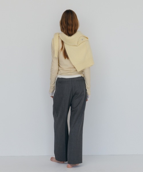 CREDONA(クレドナ)の「MINK FINISH CREW-NECK KNIT TOP/ミンクフィニッシュクルーネックニット(ニット/セーター・レディース・ブラウン/ピンク/グレー/イエロー・FREE)」の12枚目の写真