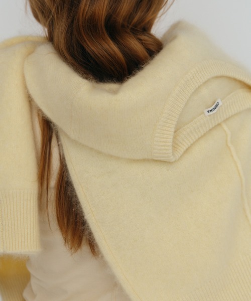 CREDONA(クレドナ)の「MINK FINISH CREW-NECK KNIT TOP/ミンクフィニッシュクルーネックニット(ニット/セーター・レディース・ブラウン/ピンク/グレー/イエロー・FREE)」の9枚目の写真