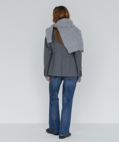 CREDONA(クレドナ)の「MINK FINISH CREW-NECK KNIT TOP/ミンクフィニッシュクルーネックニット(ニット/セーター・レディース・ブラウン/ピンク/グレー/イエロー・FREE)」の5枚目の写真