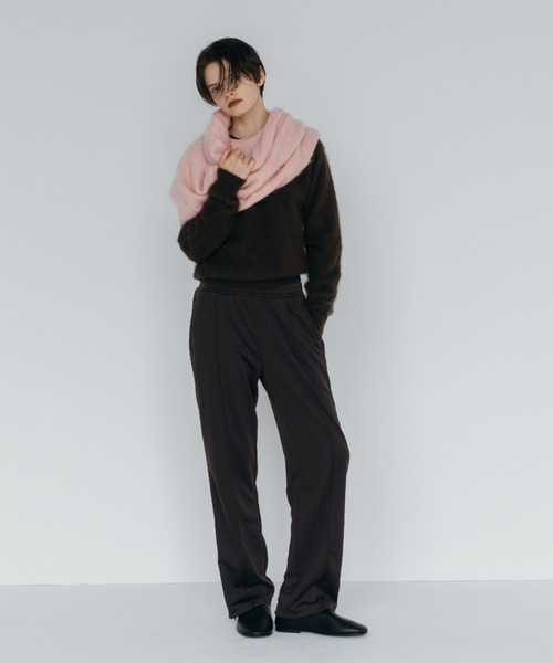 CREDONA(クレドナ)の「MINK FINISH CREW-NECK KNIT TOP/ミンクフィニッシュクルーネックニット(ニット/セーター・レディース・ブラウン/ピンク/グレー/イエロー・FREE)」の14枚目の写真