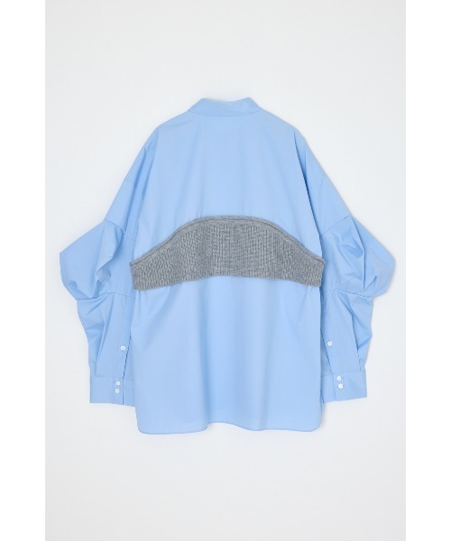 ENFOLD(エンフォルド)の「KNIT-DOCKING SHIRT(Tシャツ/カットソー・レディース・サックスブルー/ホワイト・38)」の4枚目の写真