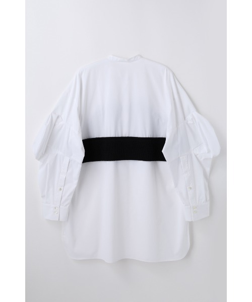 ENFOLD(エンフォルド)の「KNIT-DOCKING SHIRT(Tシャツ/カットソー・レディース・サックスブルー/ホワイト・38)」の3枚目の写真
