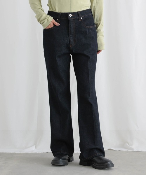for/c（フォーシー）の「[低身長/高身長向けサイズ有]ストレッチセミフレアデニムパンツ【サスティナブル】（その他パンツ・レディース・インディゴブルー/グレー/ブルー・L/M/TM/PM/LL）」の2枚目の写真