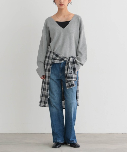 for/c（フォーシー）の「[低身長/高身長向けサイズ有]ストレッチセミフレアデニムパンツ【サスティナブル】（その他パンツ・レディース・インディゴブルー/グレー/ブルー・L/M/TM/PM/LL）」の10枚目の写真