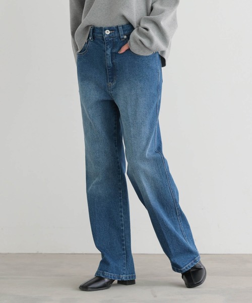 for/c（フォーシー）の「[低身長/高身長向けサイズ有]ストレッチセミフレアデニムパンツ【サスティナブル】（その他パンツ・レディース・インディゴブルー/グレー/ブルー・L/M/TM/PM/LL）」の5枚目の写真