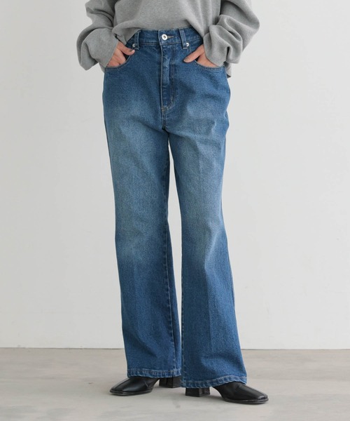 for/c（フォーシー）の「[低身長/高身長向けサイズ有]ストレッチセミフレアデニムパンツ【サスティナブル】（その他パンツ・レディース・インディゴブルー/グレー/ブルー・L/M/TM/PM/LL）」の6枚目の写真