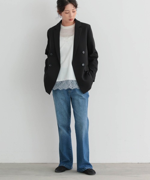 for/c（フォーシー）の「[低身長/高身長向けサイズ有]ストレッチセミフレアデニムパンツ【サスティナブル】（その他パンツ・レディース・インディゴブルー/グレー/ブルー・L/M/TM/PM/LL）」の14枚目の写真