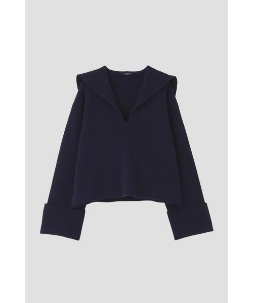 YLEVE(イレーヴ)の「YLEVE / PURE WOOL KN SAILOR COLLAR P/O(ニット/セーター・レディース・ネイビー・1)」の4枚目の写真