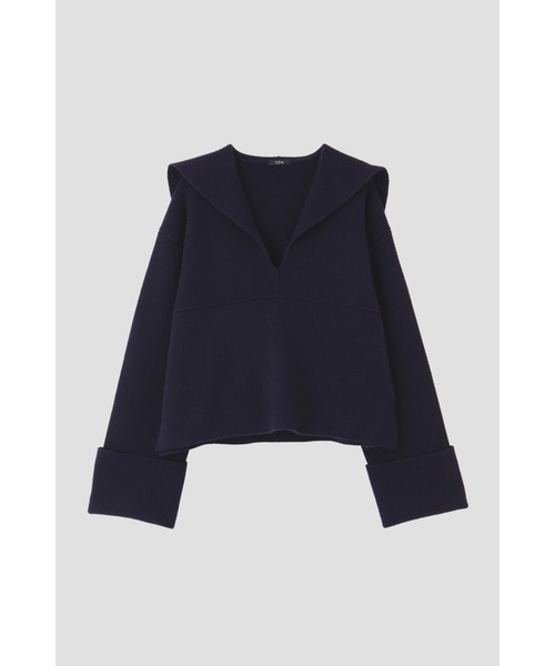 YLEVE(イレーヴ)の「YLEVE / PURE WOOL KN SAILOR COLLAR P/O(ニット/セーター・レディース・ネイビー・1)」の2枚目の写真