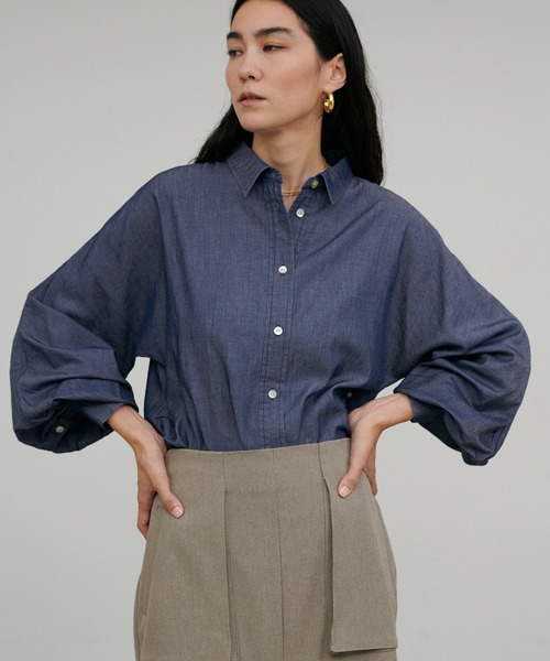 LARUTA（ラルータ）の「【LARUTA】ドルマンショルダーシアーデニムシャツ（シャツ/ブラウス・レディース・ブルー系その他2/ブルー・FREE）」の22枚目の写真