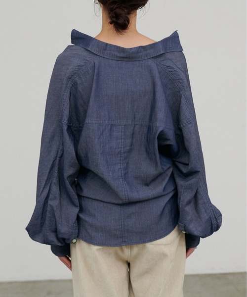 LARUTA（ラルータ）の「【LARUTA】ドルマンショルダーシアーデニムシャツ（シャツ/ブラウス・レディース・ブルー系その他2/ブルー・FREE）」の11枚目の写真