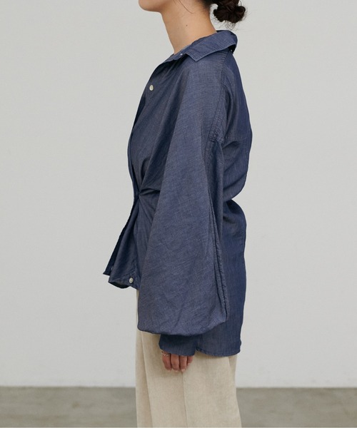LARUTA（ラルータ）の「【LARUTA】ドルマンショルダーシアーデニムシャツ（シャツ/ブラウス・レディース・ブルー系その他2/ブルー・FREE）」の15枚目の写真