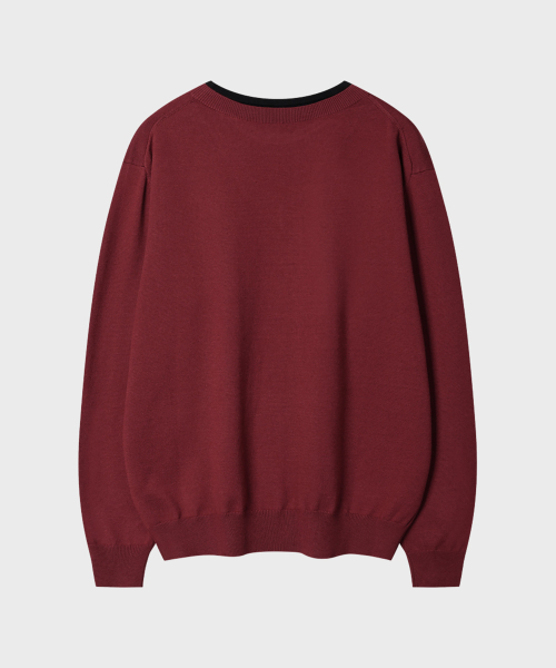 LEIRE（ルアール）の「ストライプレイヤードVネックニット [レッド]（ニット/セーター・メンズ・その他・MEDIUM/LARGE/X-LARGE）」の6枚目の写真