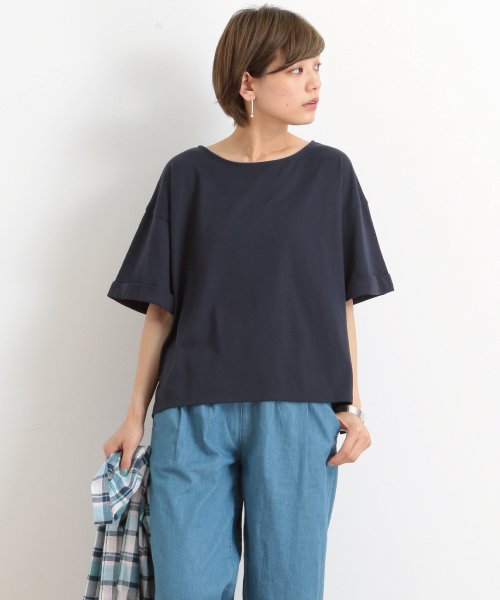 earth music&ecology(アースミュージックアンドエコロジー)の「フレアスリーブカットプルオーバー(Tシャツ/カットソー・レディース・オレンジ/ネイビー/オフホワイト/LT.Gray/ブルー・FREE)」の3枚目の写真