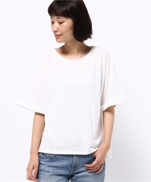 earth music&ecology(アースミュージックアンドエコロジー)の「フレアスリーブカットプルオーバー(Tシャツ/カットソー・レディース・オレンジ/ネイビー/オフホワイト/LT.Gray/ブルー・FREE)」の13枚目の写真