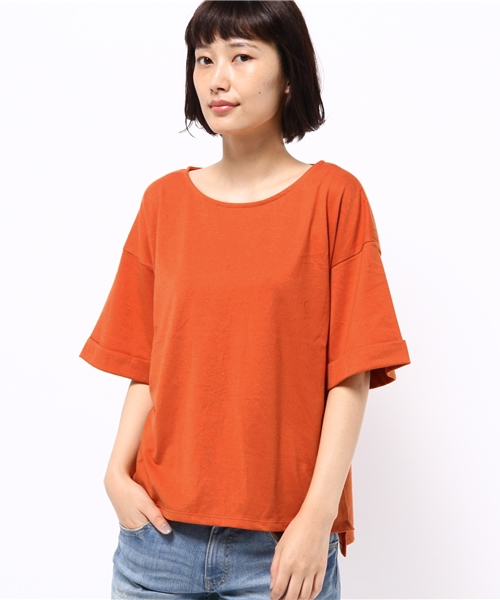 earth music&ecology(アースミュージックアンドエコロジー)の「フレアスリーブカットプルオーバー(Tシャツ/カットソー・レディース・オレンジ/ネイビー/オフホワイト/LT.Gray/ブルー・FREE)」の17枚目の写真