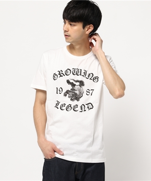 WEGO(ウィゴー)の「WEGO/唐獅子Tシャツ(Tシャツ/カットソー・メンズ・ホワイト/ブラック・LARGE/MEDIUM)」の1枚目の写真