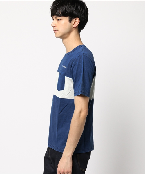 MYSELF ABAHOUSE（マイセルフアバハウス）の「インディゴボーダーポケＴシャツ | マイセルフ（Tシャツ/カットソー・メンズ・インディゴブルー・MEDIUM/LARGE）」の2枚目の写真