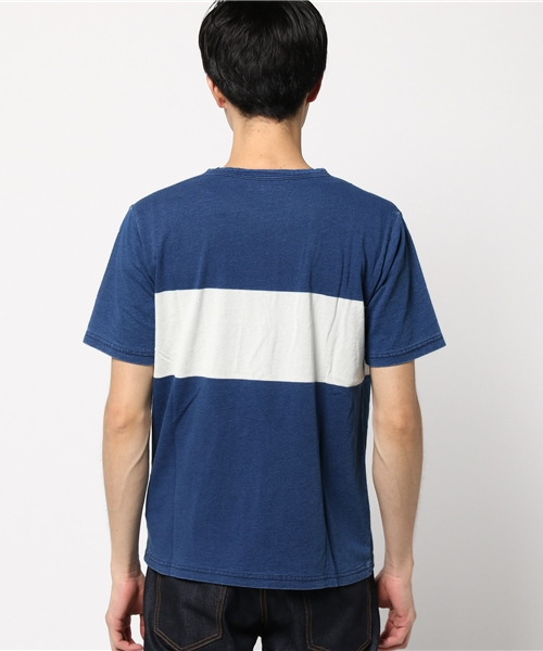 MYSELF ABAHOUSE（マイセルフアバハウス）の「インディゴボーダーポケＴシャツ | マイセルフ（Tシャツ/カットソー・メンズ・インディゴブルー・MEDIUM/LARGE）」の3枚目の写真
