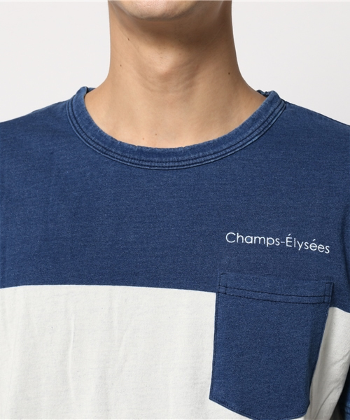 MYSELF ABAHOUSE（マイセルフアバハウス）の「インディゴボーダーポケＴシャツ | マイセルフ（Tシャツ/カットソー・メンズ・インディゴブルー・MEDIUM/LARGE）」の4枚目の写真