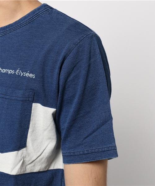 MYSELF ABAHOUSE（マイセルフアバハウス）の「インディゴボーダーポケＴシャツ | マイセルフ（Tシャツ/カットソー・メンズ・インディゴブルー・MEDIUM/LARGE）」の5枚目の写真