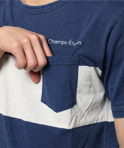 MYSELF ABAHOUSE（マイセルフアバハウス）の「インディゴボーダーポケＴシャツ | マイセルフ（Tシャツ/カットソー・メンズ・インディゴブルー・MEDIUM/LARGE）」の6枚目の写真