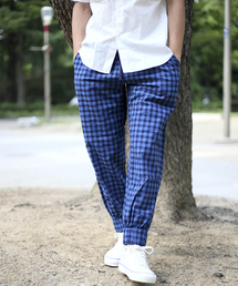 Denime | インディゴチェックジョガーパンツ(その他パンツ)