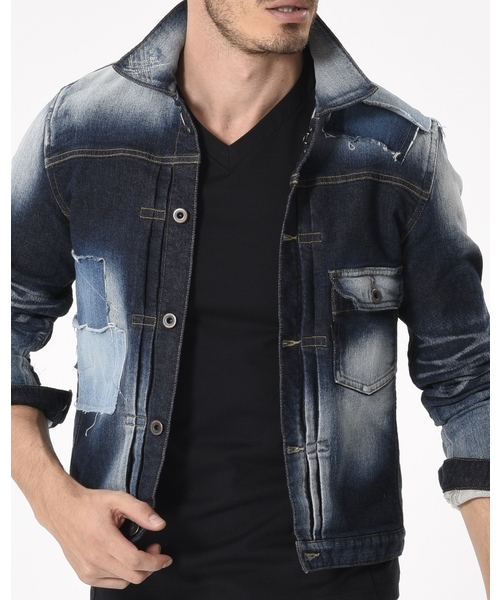 tight knit-denim blouson USED tight knit-denim blouson USED