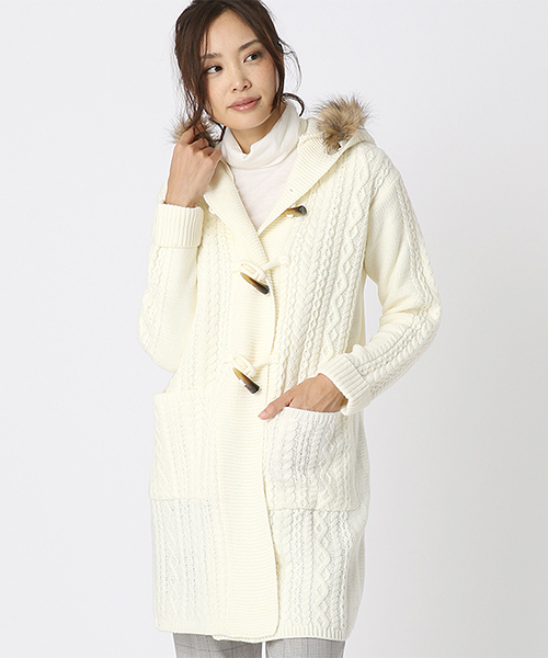 Comme Ca Ism コムサイズム の ケーブル柄ダッフルニット ダッフルコート Wear