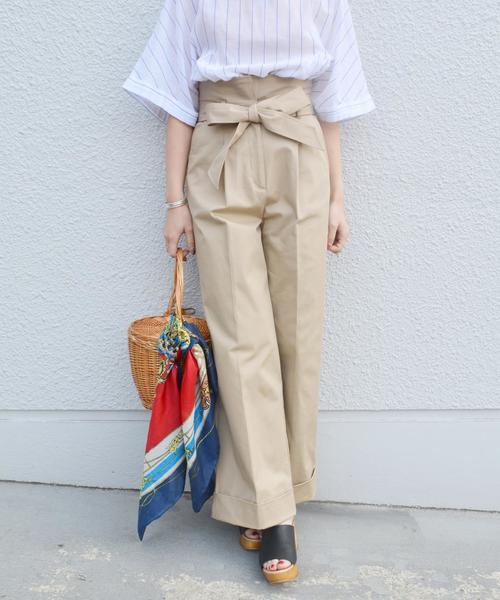 Khaju(カージュ)の「Khaju:チノワイドパンツ◇(チノパンツ・レディース・ベージュ/ネイビー・36/38)」の14枚目の写真