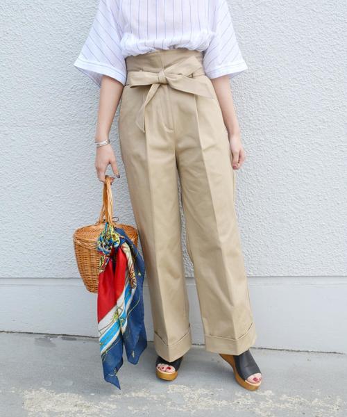 Khaju(カージュ)の「Khaju:チノワイドパンツ◇(チノパンツ・レディース・ベージュ/ネイビー・36/38)」の15枚目の写真