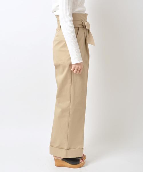 Khaju(カージュ)の「Khaju:チノワイドパンツ◇(チノパンツ・レディース・ベージュ/ネイビー・36/38)」の6枚目の写真
