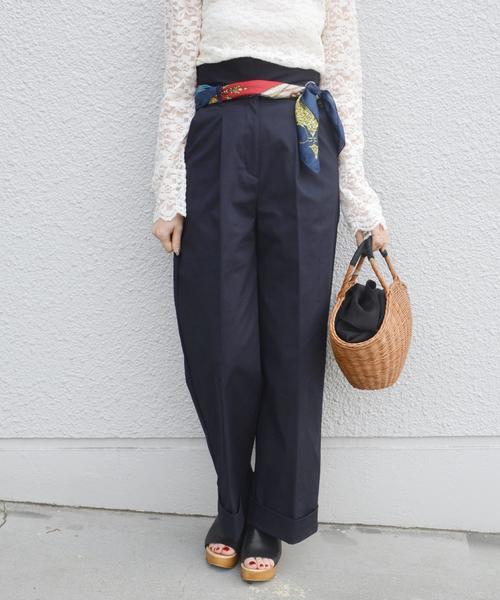 Khaju(カージュ)の「Khaju:チノワイドパンツ◇(チノパンツ・レディース・ベージュ/ネイビー・36/38)」の13枚目の写真