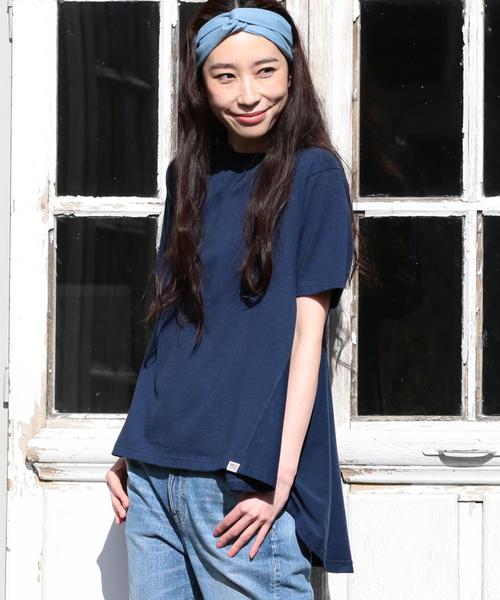 coen（コーエン）の「USAコットンドレープヘムロングＴシャツ（Tシャツ/カットソー・レディース・ホワイト/ネイビー/グレー/ライトピンク・FREE）」の3枚目の写真