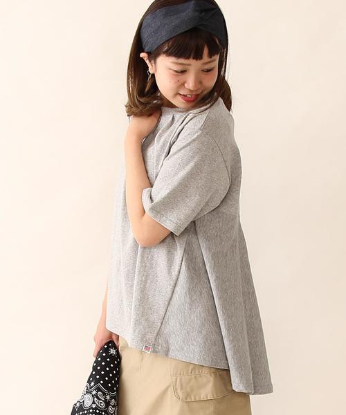 coen（コーエン）の「USAコットンドレープヘムロングＴシャツ（Tシャツ/カットソー・レディース・ホワイト/ネイビー/グレー/ライトピンク・FREE）」の2枚目の写真