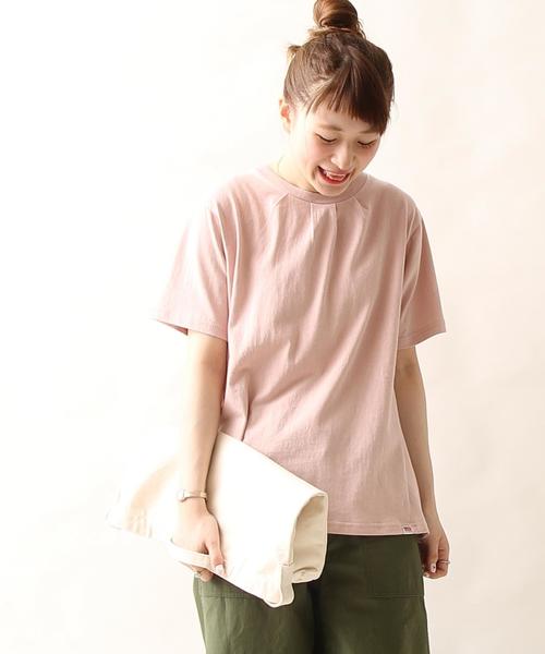 coen（コーエン）の「USAコットンドレープヘムロングＴシャツ（Tシャツ/カットソー・レディース・ホワイト/ネイビー/グレー/ライトピンク・FREE）」の4枚目の写真